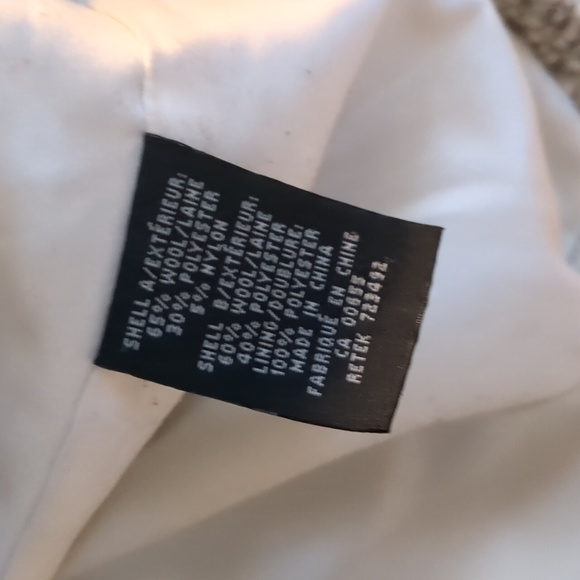 Light Grey Pea Coat with Burber Accents and Toggle front - Picture 12 of 14